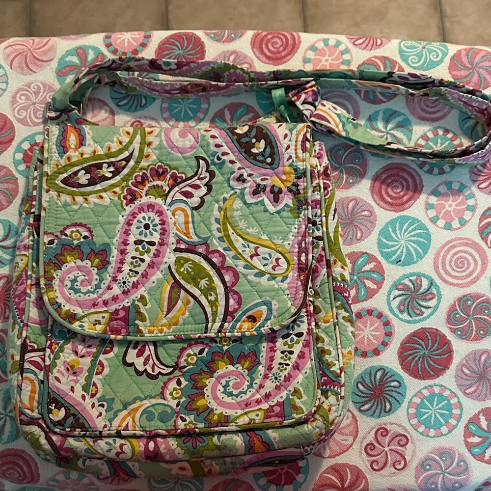 Vera Bradley Green Paisley Crossbody Bag